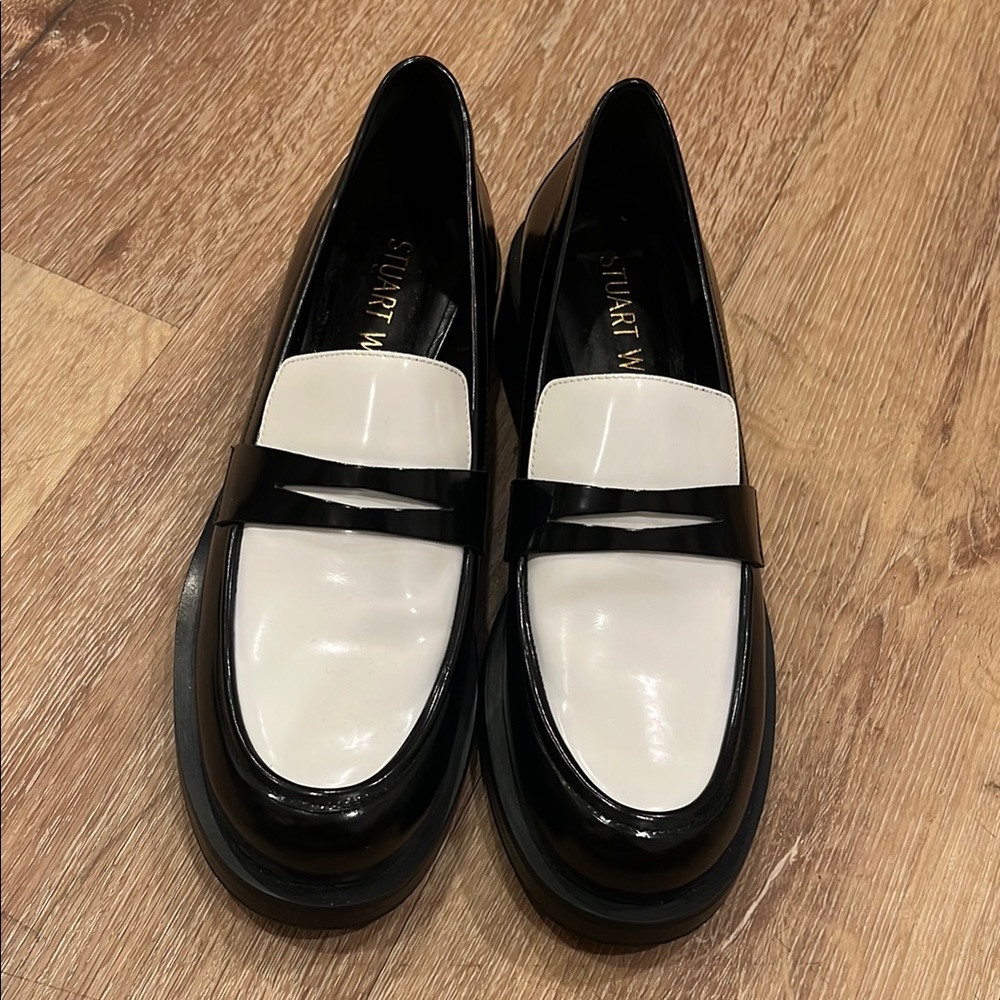 Stuart Weitzman Black and White Women's Loafers